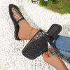 Woven Hollow Roman Sandals Women's Summer New Flat Round Toe Slippers