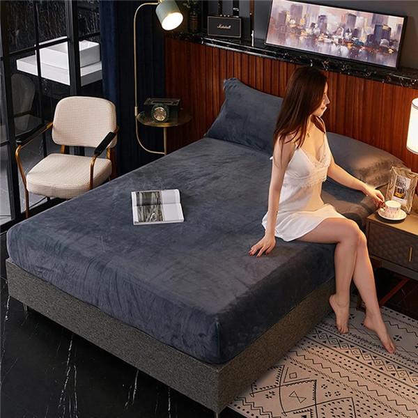 Флисовый супер мягкий наматрасник с эластичной лентой, утепленная простыня, защита от пыли, декор для кровати