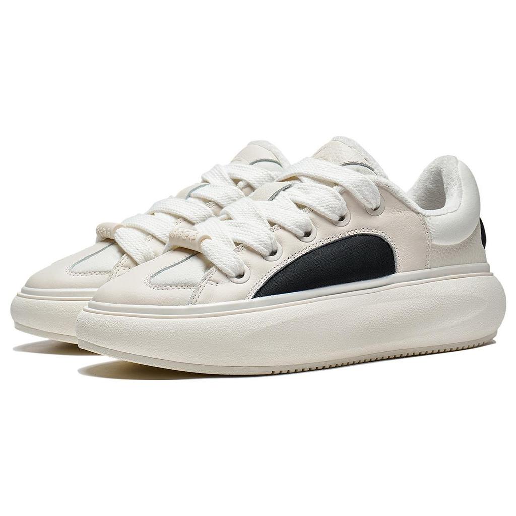 Li Ning Cloud Travel C4D Splicing Shock Absorption Non-Slip Low-Top Casual Shoes Men Casual Shoes Black White AZGT089-1