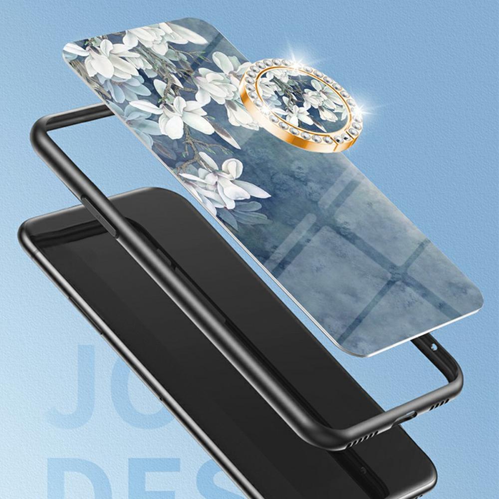 Для Xiaomi Poco F7 Pro 5G/Redmi K80 5G Чехол с цветочным узором TPU+Закаленное стекло Защитный чехол для телефона