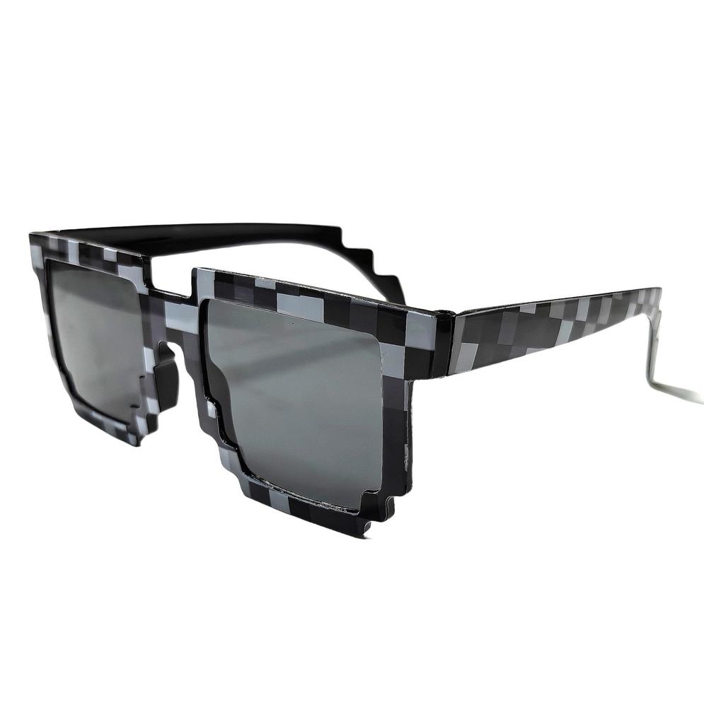 Пиксельные квадратные мозаичные солнцезащитные очки в стиле аниме - Модные прямоугольные оправы