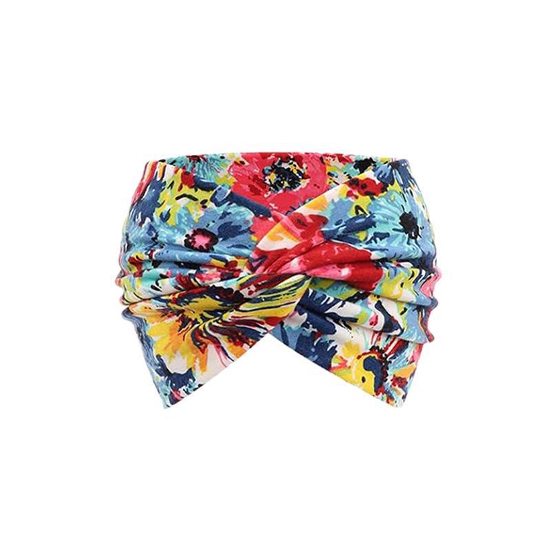 Bohemian Floral Cross Headband for Sports, Running, and Makeup