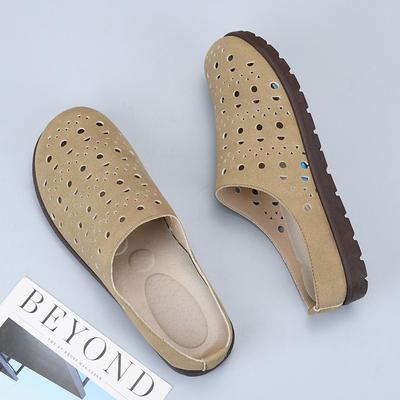 Летние новые женские туфли сумка голова Boken крутые тапочки удобные полые мягкая подошва один педаль фея стиль тапочки женская обувь