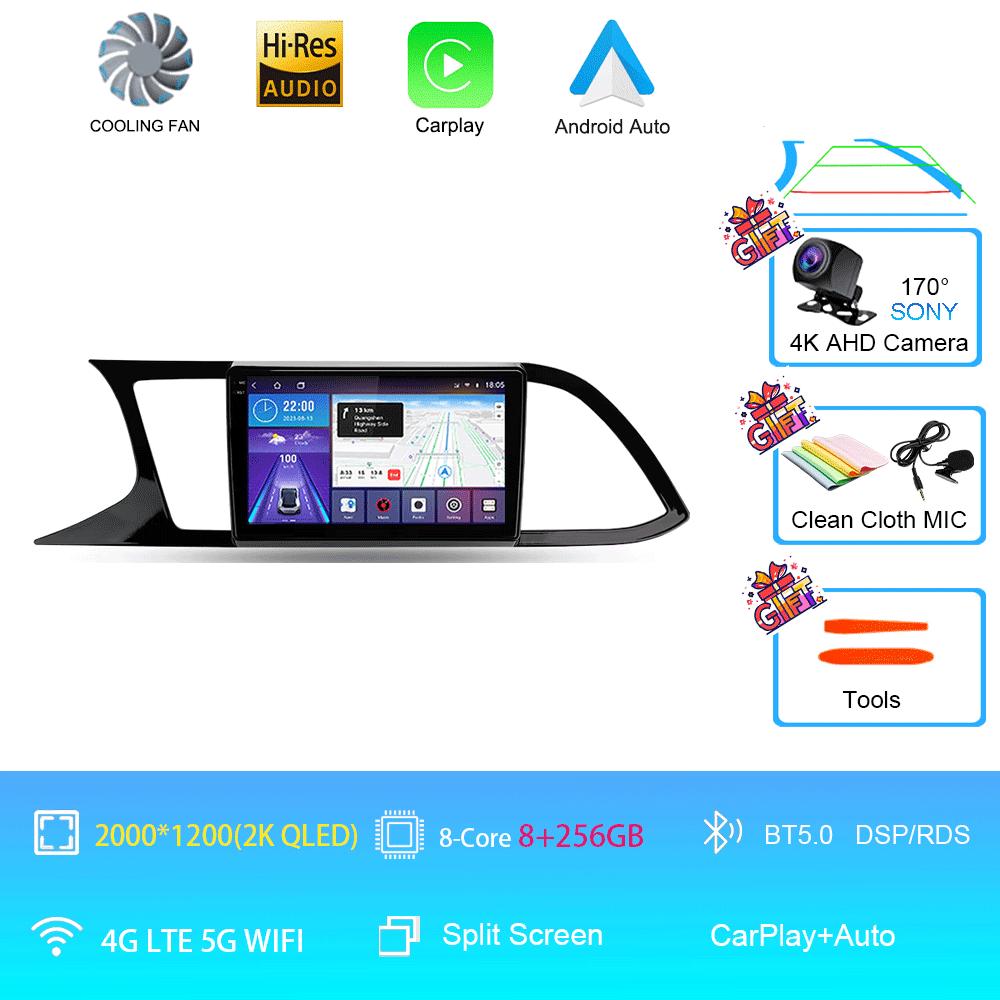 Автомобильное радио Android 14 Carplay Auto для Seat Leon 3 MK3 2012-2020 GPS-навигация 4G WIFI Мультимедийный видеоплеер Стерео 360 Камера