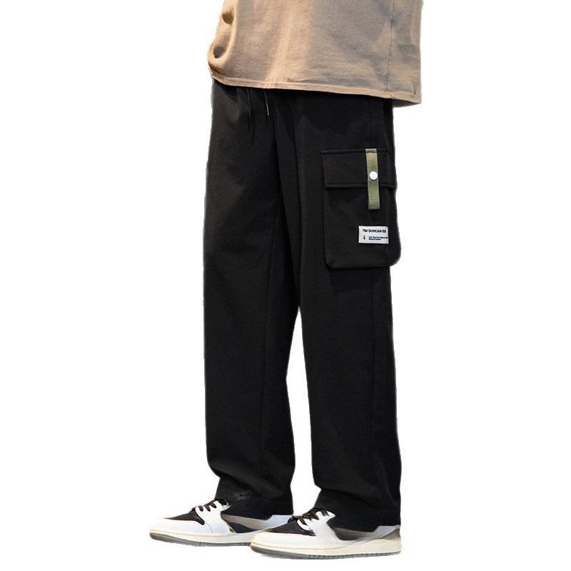 Новый комбинезон мужской осенне-зимний свободный прямой флисовый большого размера мужские повседневные спортивные брюки