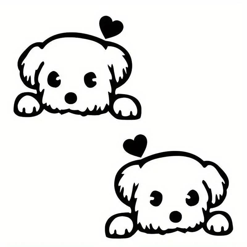 2 шт./набор Милая собака Автомобиль Мотоцикл Внедорожник Грузовик Окно Стена Играть Роль Наклейки Наклейка на зеркало заднего вида Автоаксессуары