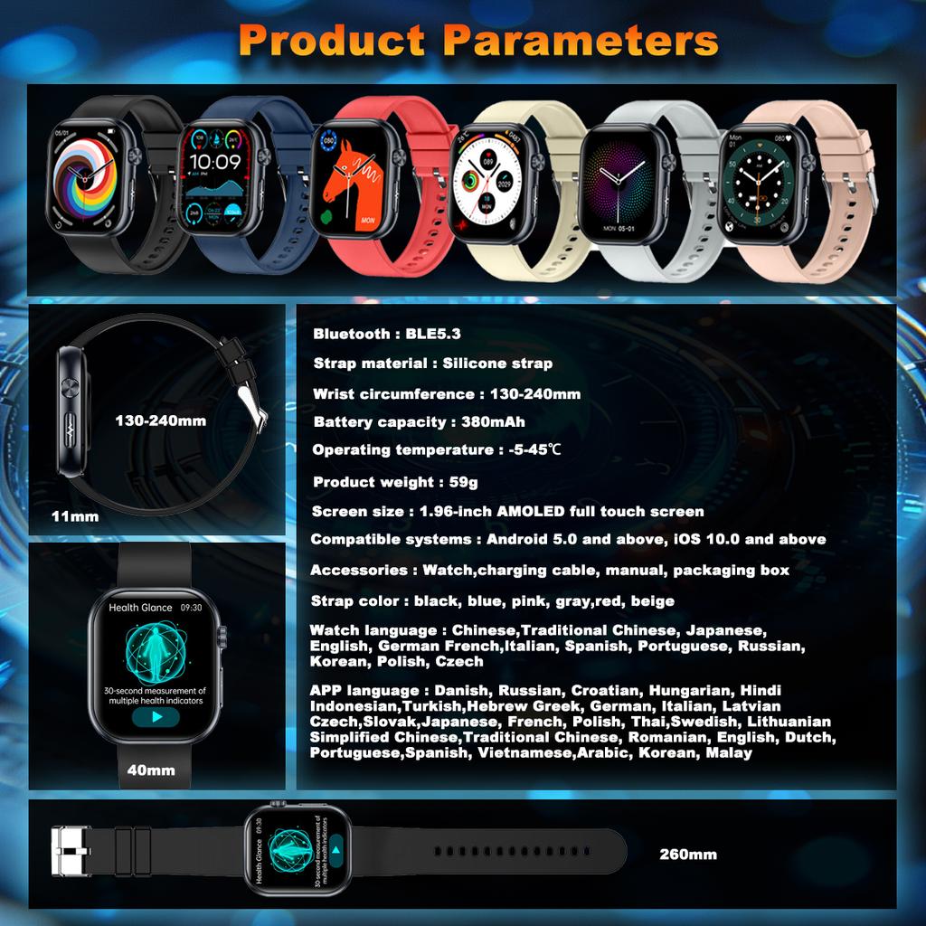 SACOSDING Женские умные часы с экраном Amoled для мужчин, для активного отдыха, Bluetooth, для звонков, ЭКГ, для мониторинга здоровья, для спорта, фитнес-трекера, умные часы