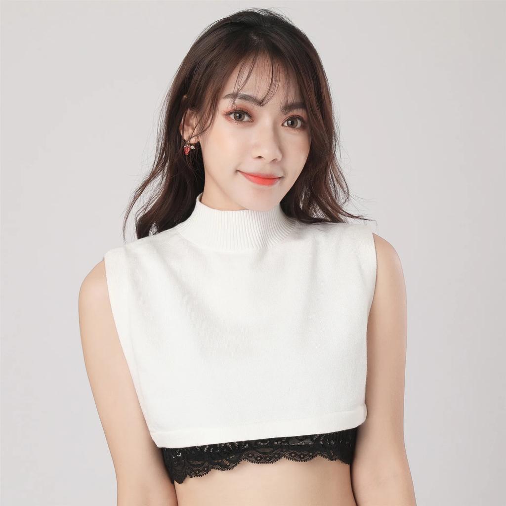 Solid Color Decorative Collars High Collar Scarf Fake Collar Knitted Sweater Women's Detachable High Elasticity Regular Fashion