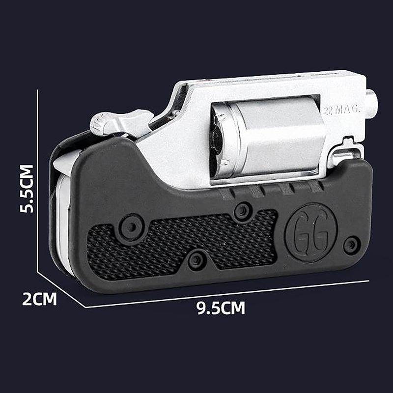 Toy Alloy Foldable Toy Gun Left Wheel Metal Model Gun Switch-Gun Folding Simulation Toy Soft Bullet Gun With Plastic Bullets