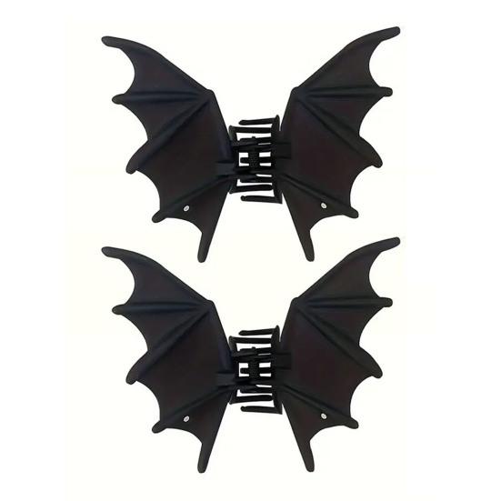 1/2Pcs Gothic Style Bat Hair Claw Spooky Goth Bats Wings Hairpin Women Halloween Metal Hair Accessories