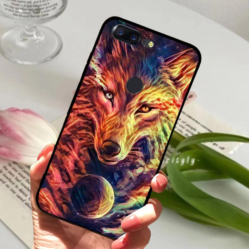 For OnePlus 5T Case 5 T Soft Silicone Cool Animal TPU Black Covers For One Plus 5T A5010 Bumper Color Printing Protective Shell