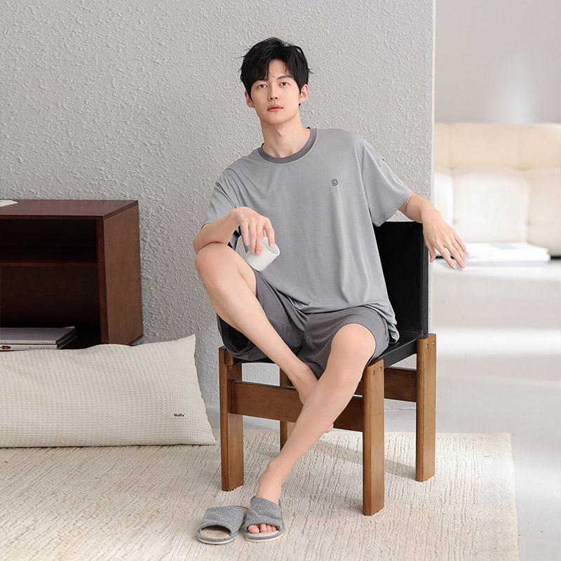 Pabonu pajamas short sleeved Modal thin style skin friendly and comfortable summer set can be worn outside fd