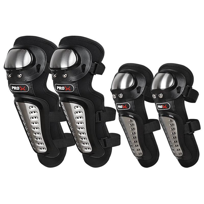 Stainless Steel Motorcycle Knee Elbow Guards Set 4pcs All-Season Crash Protection Adult Riders Cycling Protective Gear Safety