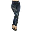 Slim Women Seamless Leggings Faux Denim Jeans Cat Printing Leggings Casual Ankle Length Pencil Pants
