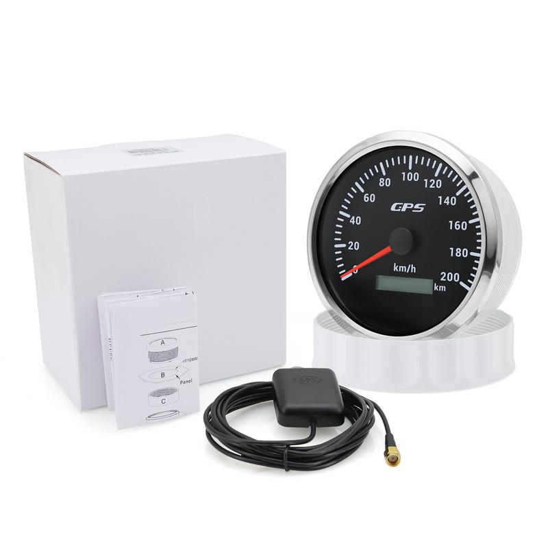 110MM GPS Speedometer 60/120/200kmh 80MPH For Motorcycle Boat Car Truck Speed Gauge Meter 7 Colors Backlight With GPS Antenna