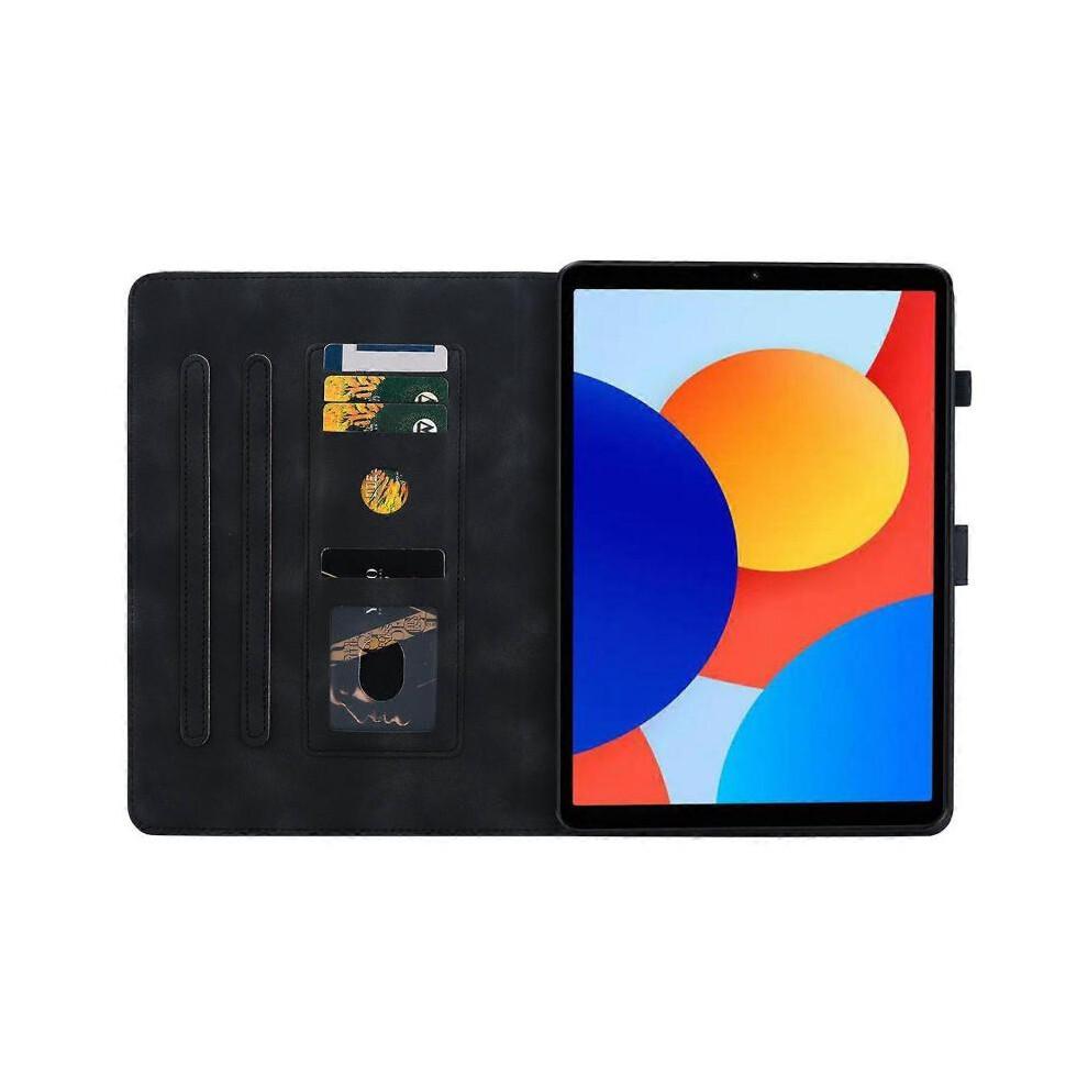 (For Xiaomi Redmi Pad SE 8.7,Black)Lily Embossed Leather Tablet Case