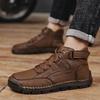 Men's Ankle Boots Handmade Plush Shoes Casual Shoes Autumn and Winter Plus Size 39-48
