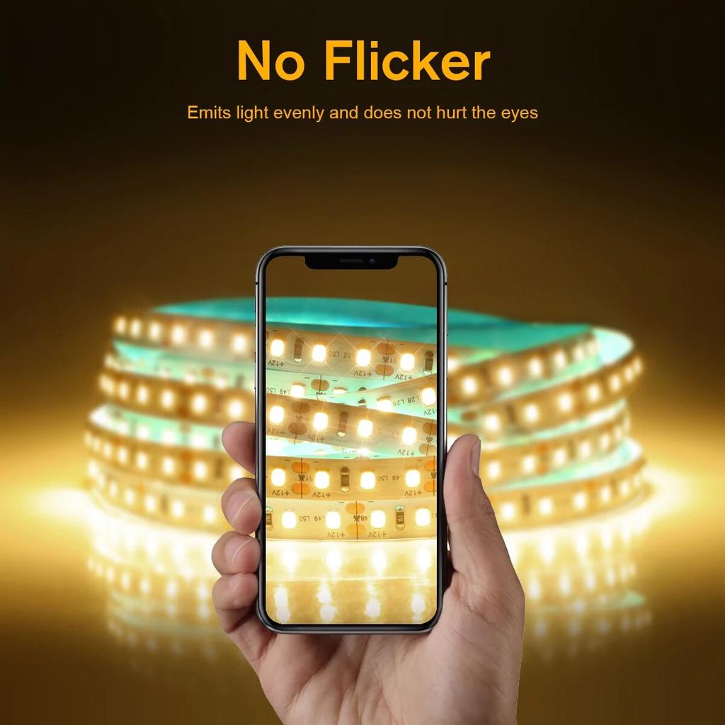 DC 24V 12V LED Strip Light SMD 2835 120LEDS/M Flexible Ribbon For Curving Around Bends Diode Tape Double Layer Copper FPCB Lamp