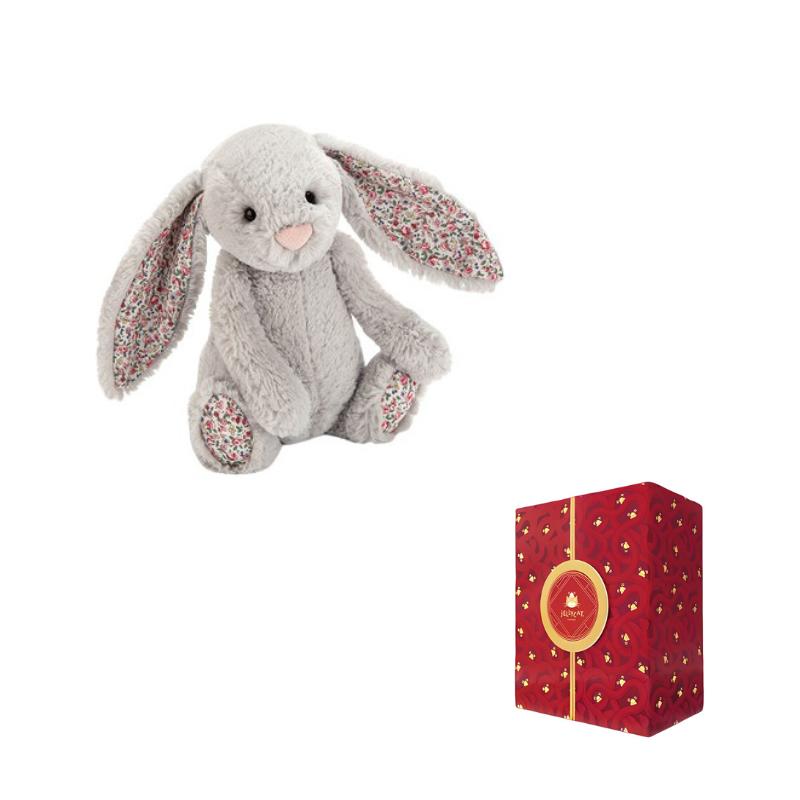 Jellycat Кролик Бонни Цветок Серебряные Ушки Успокаивающая Кукла Плюшевая Кукла Высота 13 см/18 см/31 см/36 см
