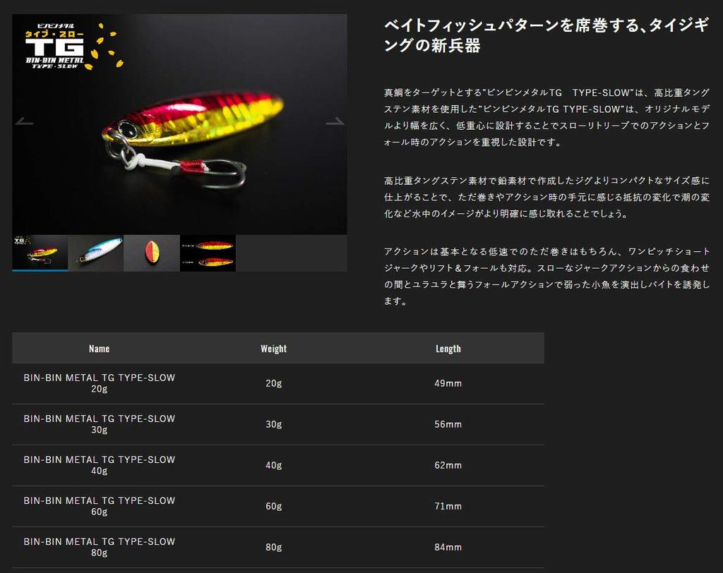 JACKALL Metal Jig Binbin Metal TG Type Slow 80g Red Squid Glow