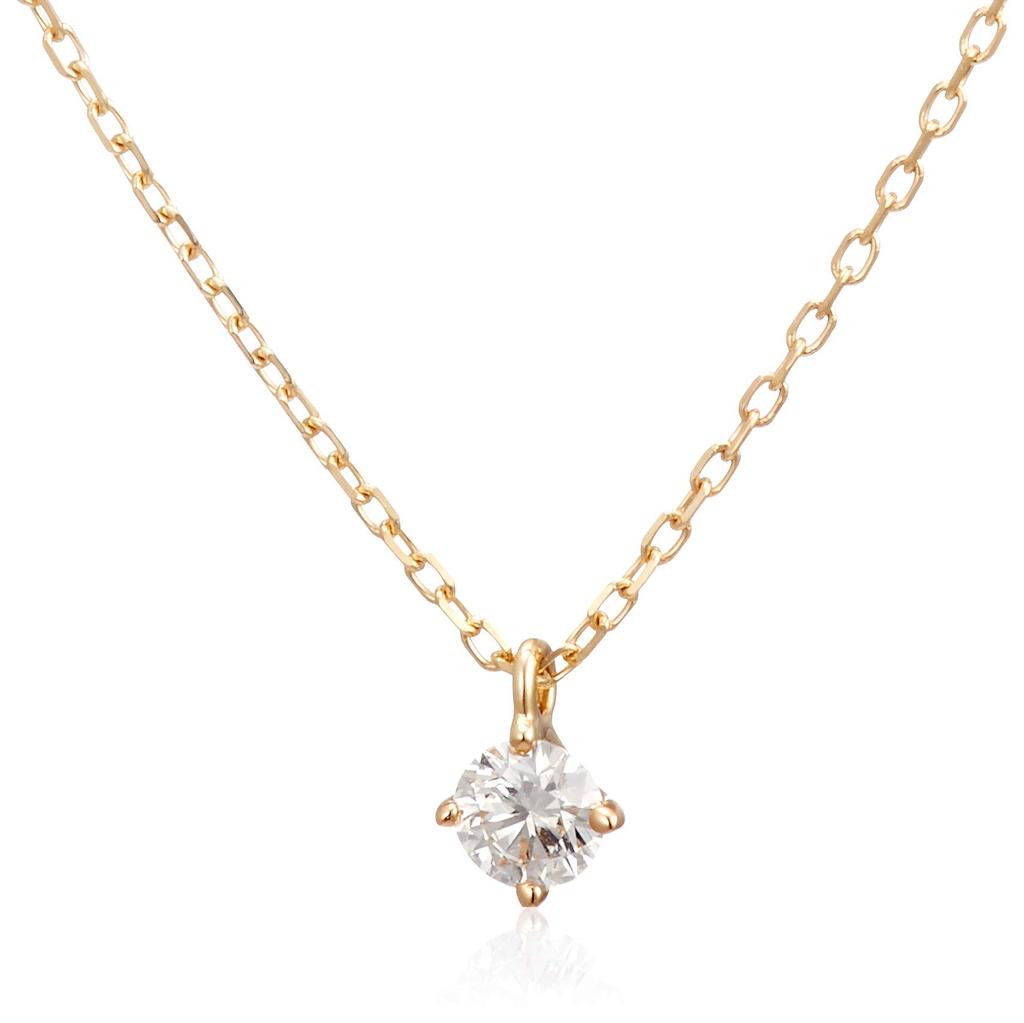 K18 Yellow Gold Diamond Necklace [Ester] (0.1ct) 0442-9657-0019-0000