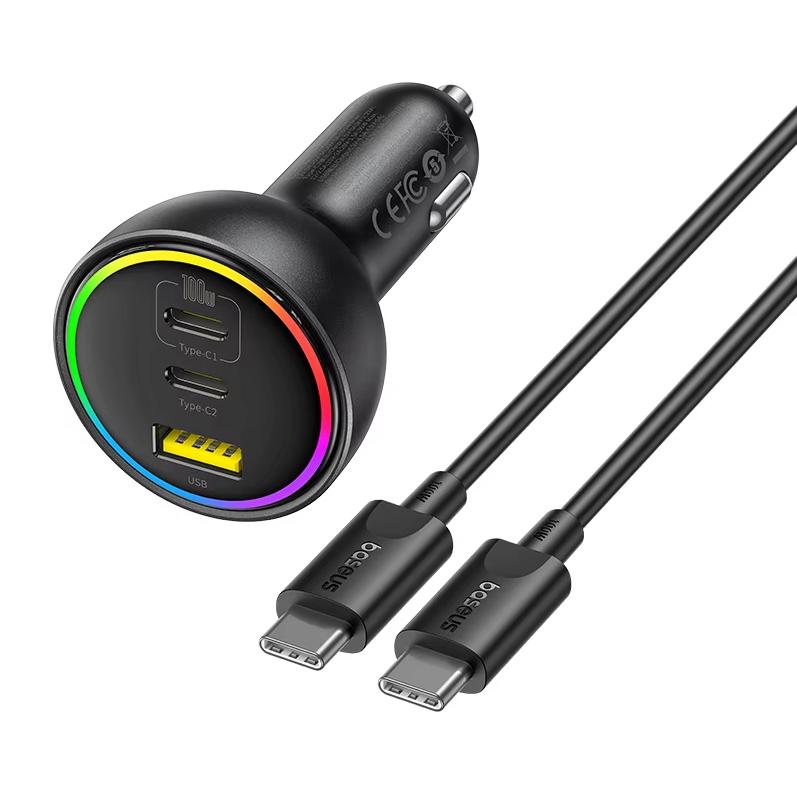 Baseus Car Charger Super Fast Charge 152W Charging Set Cigarette Lighter Converter One To Three Laptop Chargers