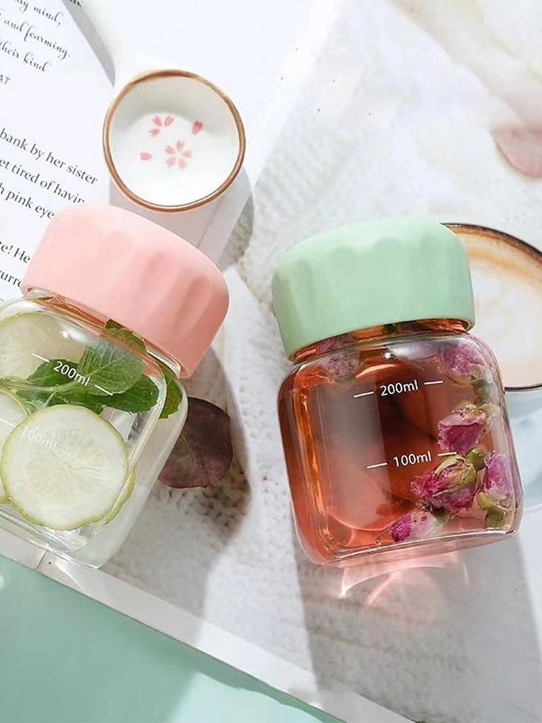 1/2 ШТ 300 мл Маленькая бутылка для воды Пластиковая Портативная Герметичная Кружка Чашка для питья сока и молока со шкалой для улицы, кухни, школы