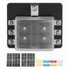 Fuse Holder PBT Box 6 Way Block Board with LED Indicator for Car Marine Boat Yatch