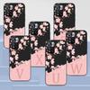 Чехол для Xiaomi Redmi Note 9S 9 8 10 11 Pro 9C 9A 7 8T 7A 8A 10S 11T 11E 9T Черный ТПУ Чехол для телефона Вишнево-розовое письмо
