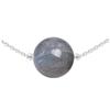 [R1030] - Handmade Silver Necklace 'Mineralia' Silver Labradorite - 10 Mm