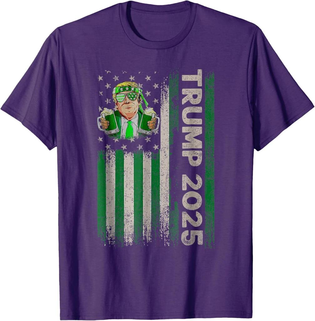 Trump 2025 American Flag Vintage St. Patrick's Day Unisex T-Shirt
