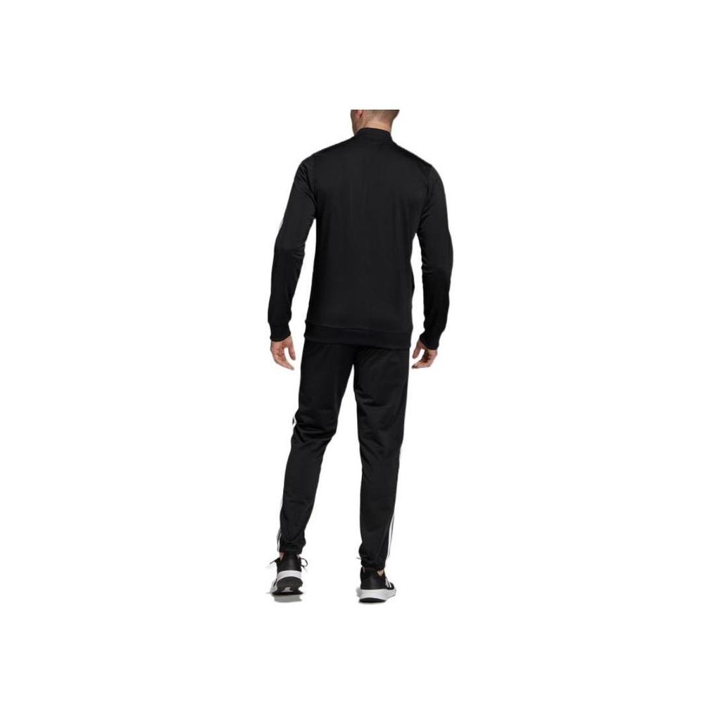 adidas Комплект из куртки на молнии с полосатым принтом и логотипа и прямых спортивных брюк, мужской спортивный комплект черного цвета DV2448