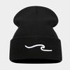 European and American fashion three-dimensional wave embroidery knitted hat autumn and winter outdoor warm wool hat men's and women's personality cold