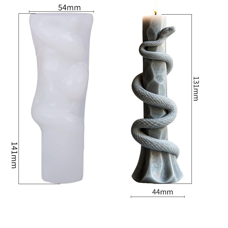 Силиконовая форма для ароматерапевтической свечи в форме змеи, сделай сам, для диффузного гипса, подарок на Хэллоуин, силиконовая форма, праздничный подарок