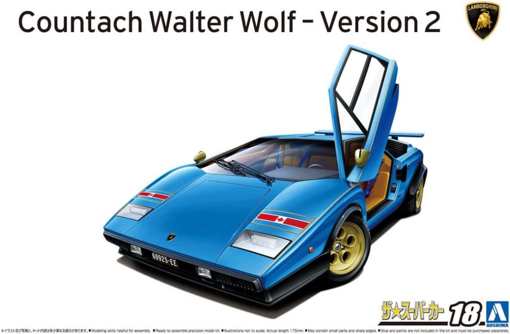 Аошима Бунка Кёзай (АОСИМА) Суперкар №. 18 124 '76 Волк Countach Вер. 2 Пластиковые Предварительно Окрашенные Пластиковые Модели