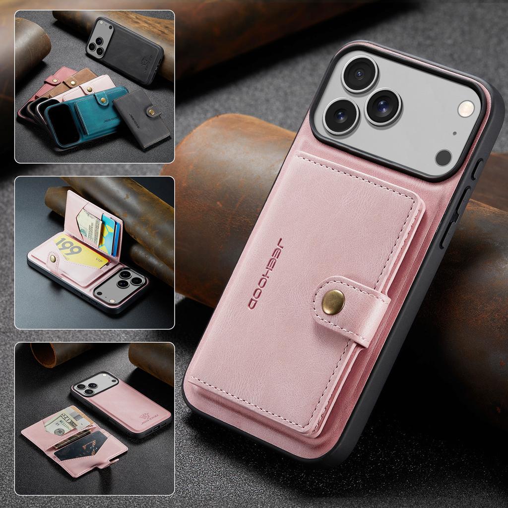 Ретро Магнитный Кожаный Чехол для iPhone 17 Pro Max Air 16 Plus 16E 15 14 13 Mini 12 11Pro Съемный Кошелек с Слотом для Карт Чехол-Подставка