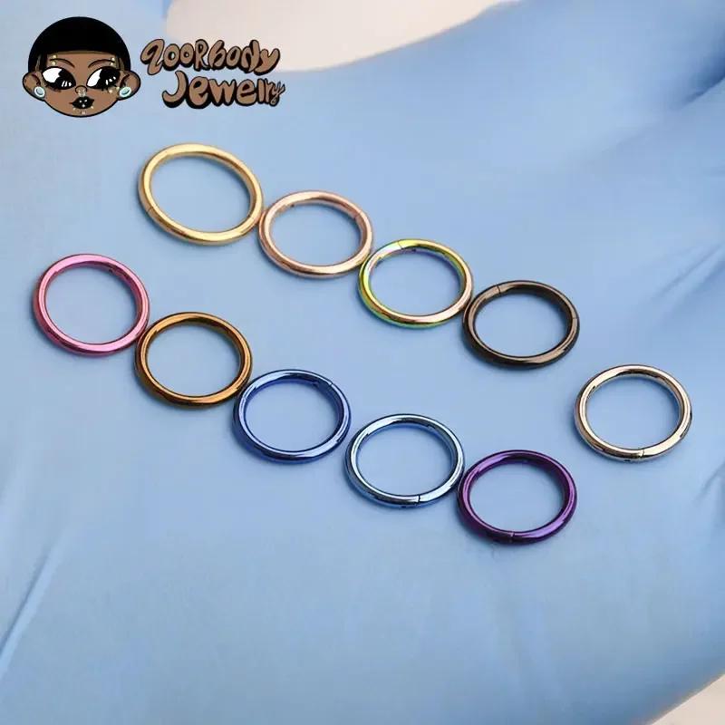 Титановый пирсинг носа G23 F136 Имплантатный класс 14G 16G 18G 20G Кликер Пирсинг перегородки носа Трагуса Сексуальные украшения для тела