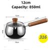 316 Stainless Steel Milk Saucepan with Lid Round Pasta Pot Cookware Stockpot Stovepot for Hotel Camping Restaurant 12 14cm