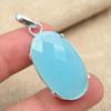 Faceted Aqua Chalcedony 925 Sterling Silver Handmade Jewelry Charming Pendant