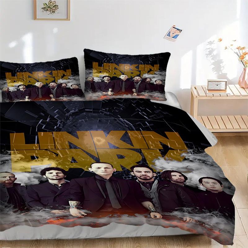 3pcs Linkin Park Merchandise Duvet Cover Set, 1 Duvet Cover + 1/2 Pillowcases (No Insert), Bedroom Decor, Allseason Comfort yy251021279