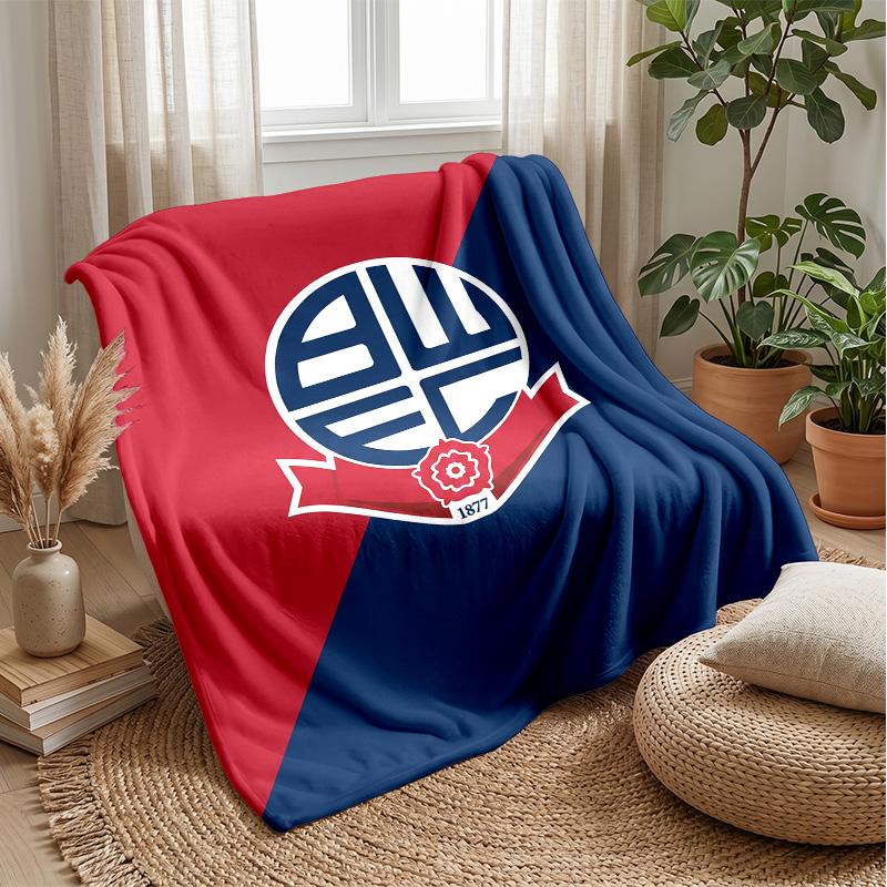 Bolton Wanderers FC Soft Flannel Fleece Blanket Lightweight Cozy Warm Throw Blanket For Sofa Bed Home Decor