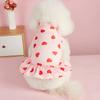 Свитшот-платье для собаки на День святого Валентина, одежда для собаки, пуловер, повседневный стиль, удобный, розовый, с узором в виде сердца, праздничный, юбка из тюля для девочки
