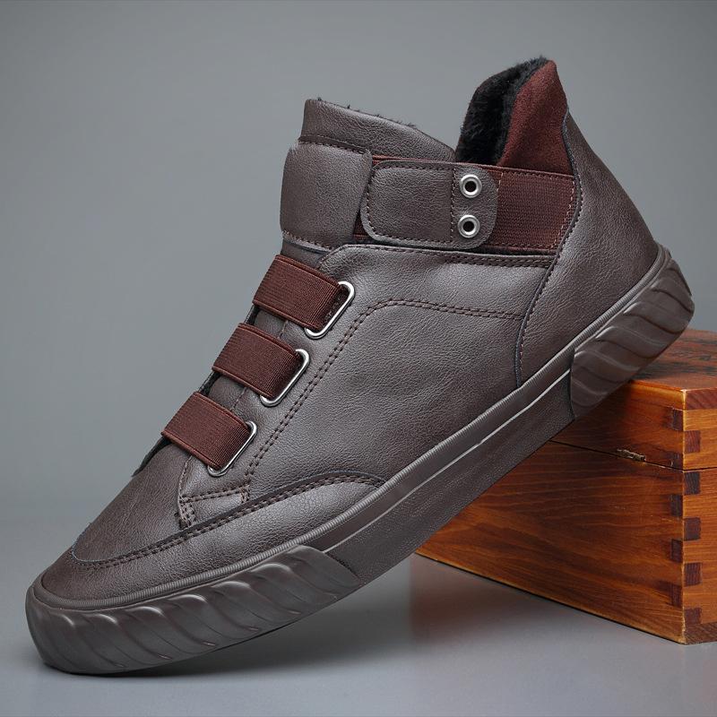 Новые мужские модные туфли, черные высокие повседневные туфли, мужские износостойкие лоферы, дизайнерские туфли для отдыха из вулканизированной ткани 2024