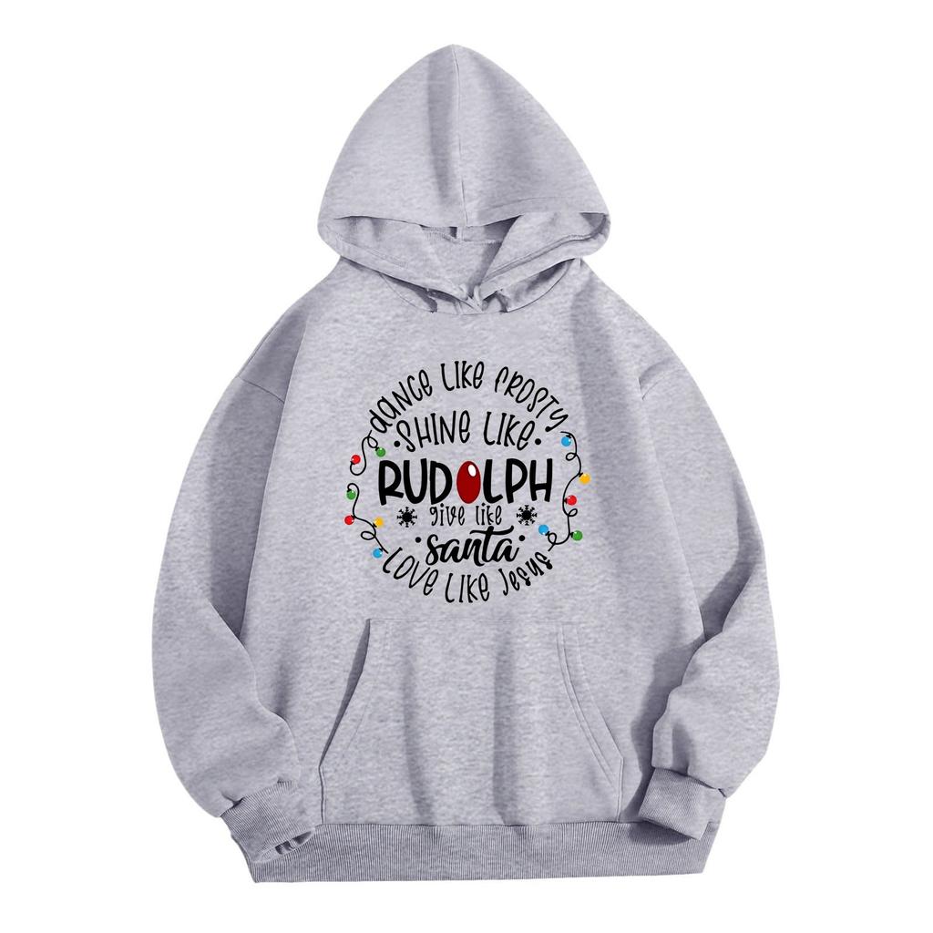 Женская однотонная толстовка с капюшоном и длинным рукавом с принтом