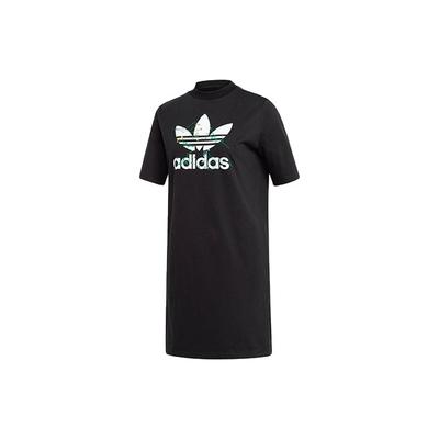 (WMNS) Originals Logo Printing Sports Pullover Short Sleeve Black Dress Women's FL0037