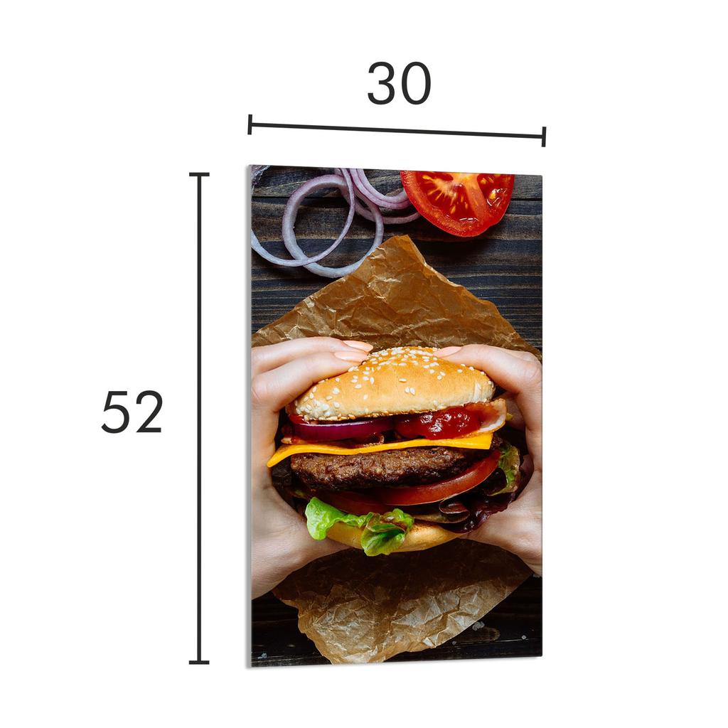 Szklana Deska Do Krojenia 30X52 Hamburger