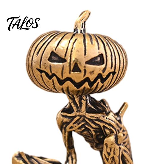 Латунные ornaments Тыквенные Монстры, Сплошная Фигурка, Потертая Статуэтка, Винтажные Мини-Фигурки Скелета, Скульптура для Хэллоуина, Дома, Офиса, Стола, Праздника