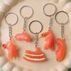 Uv Light Sensitive Color Changing Roast Duck Keychain Charms Animals Fish Pig Chicken Key Chain Car Key Ring Bag Hanging Pendant