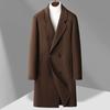 High-end Wool Coat Men's Autumn and Winter Double-breasted Long Woolen Trench Coat Handmade Double-sided Woolen Coat Coat