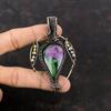 Ruby Zoisite Pendant Titanium Beads Pendant Copper Pendant Wire Wrapped Gemstone Jewelry Handmade Wire Wrap Pendant Copper Jewelry For Gifts